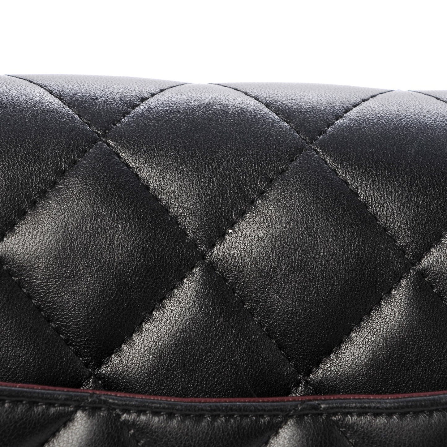 Lambskin Quilted Jumbo Double Flap Black