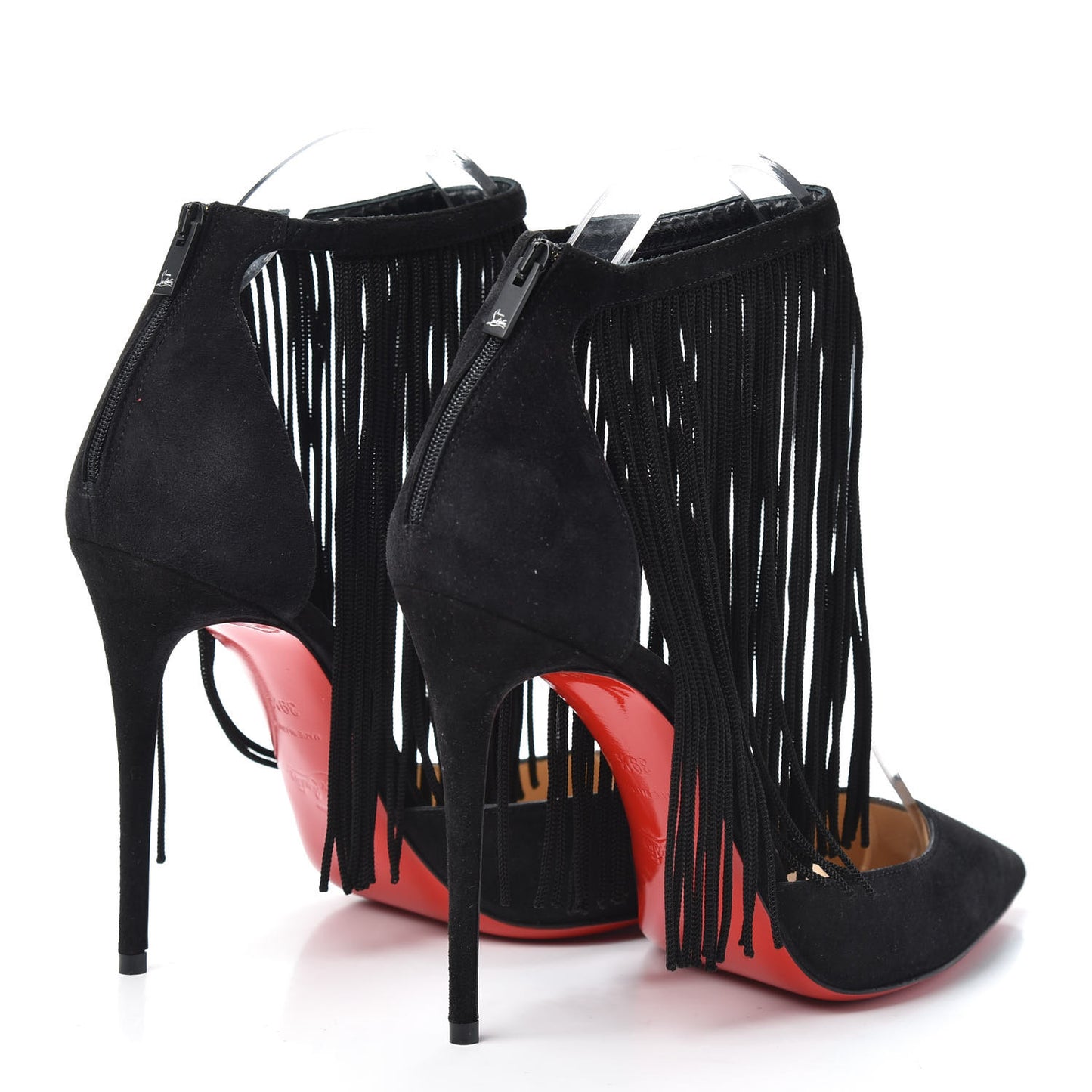 Veau Velours Fringe Courtain 100 Pumps 39.5 Black