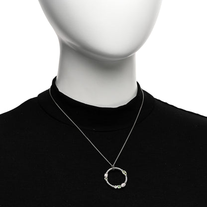 David Yurman Sterling Silver Diamond Prasiolite Peridot Green Tourmaline Confetti Pendant Necklace 2 of 4
