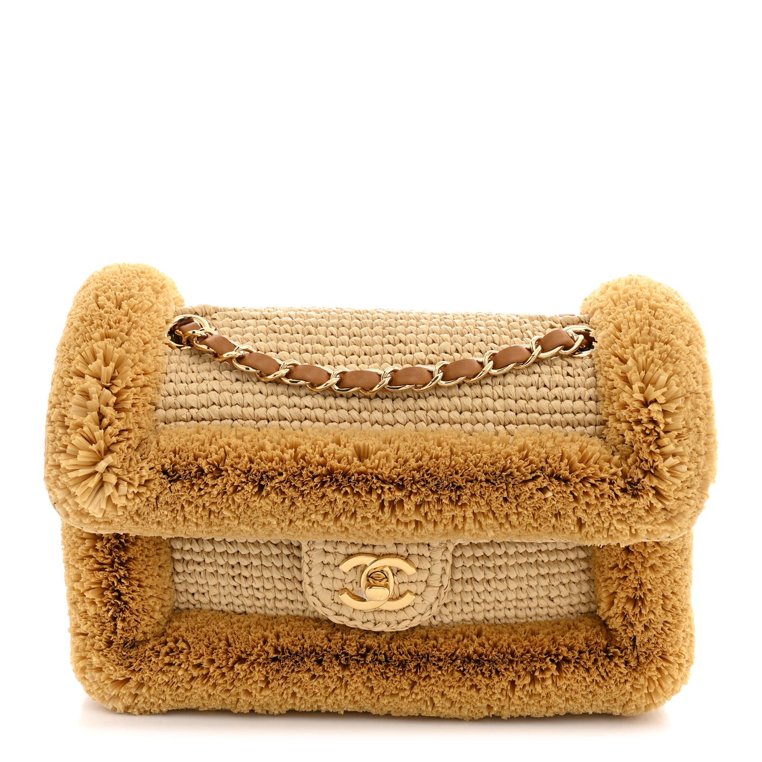 Chanel Braided Raffia Coco Beach Flap Beige 1 of 10