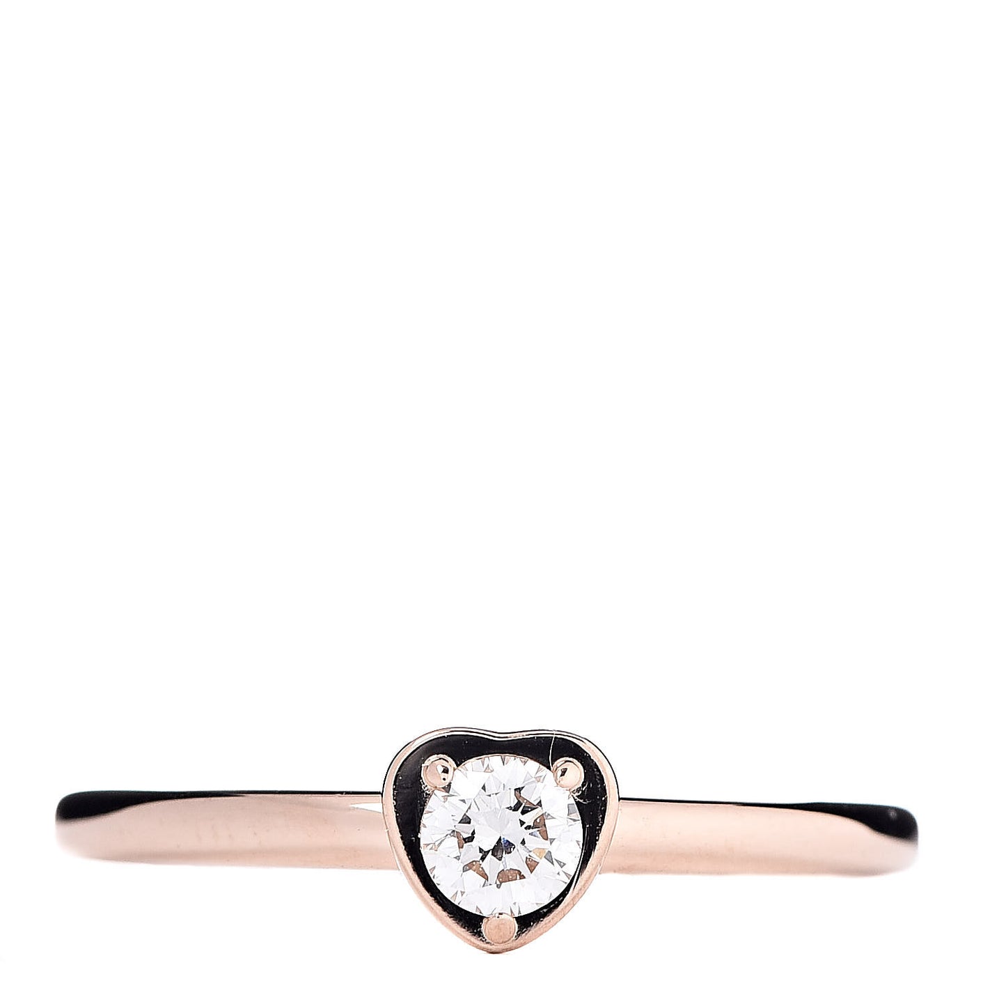 18K Pink Gold Diamond D'Amour Heart Ring 52 6