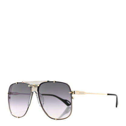 Gucci Metal Square Frame Navigator Sunglasses GG1105S Black 1 of 7