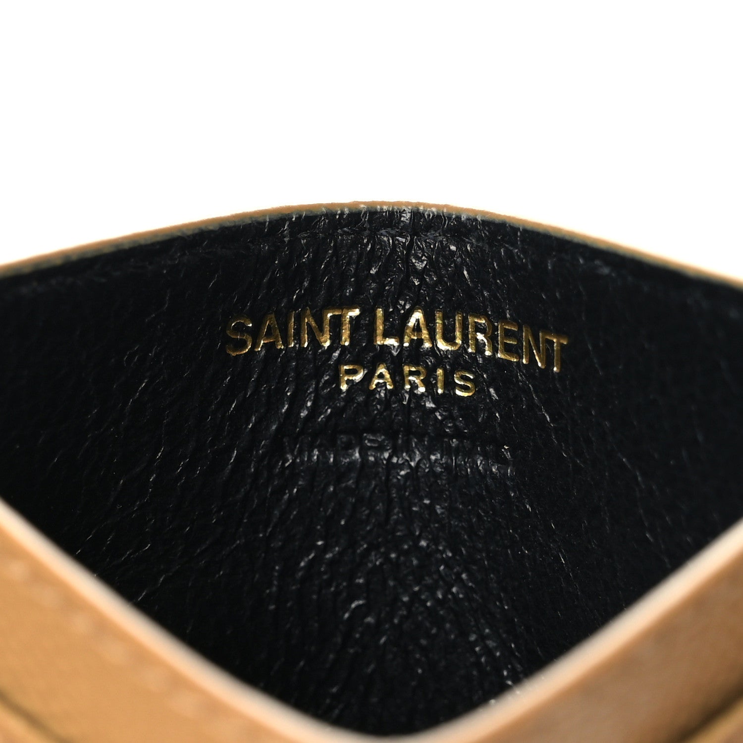 Saint Laurent Grain De Poudre Matelasse Chevron Monogram Credit Card Case Cork 6 of 6
