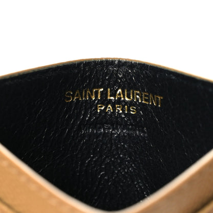 Saint Laurent Grain De Poudre Matelasse Chevron Monogram Credit Card Case Cork 6 of 6