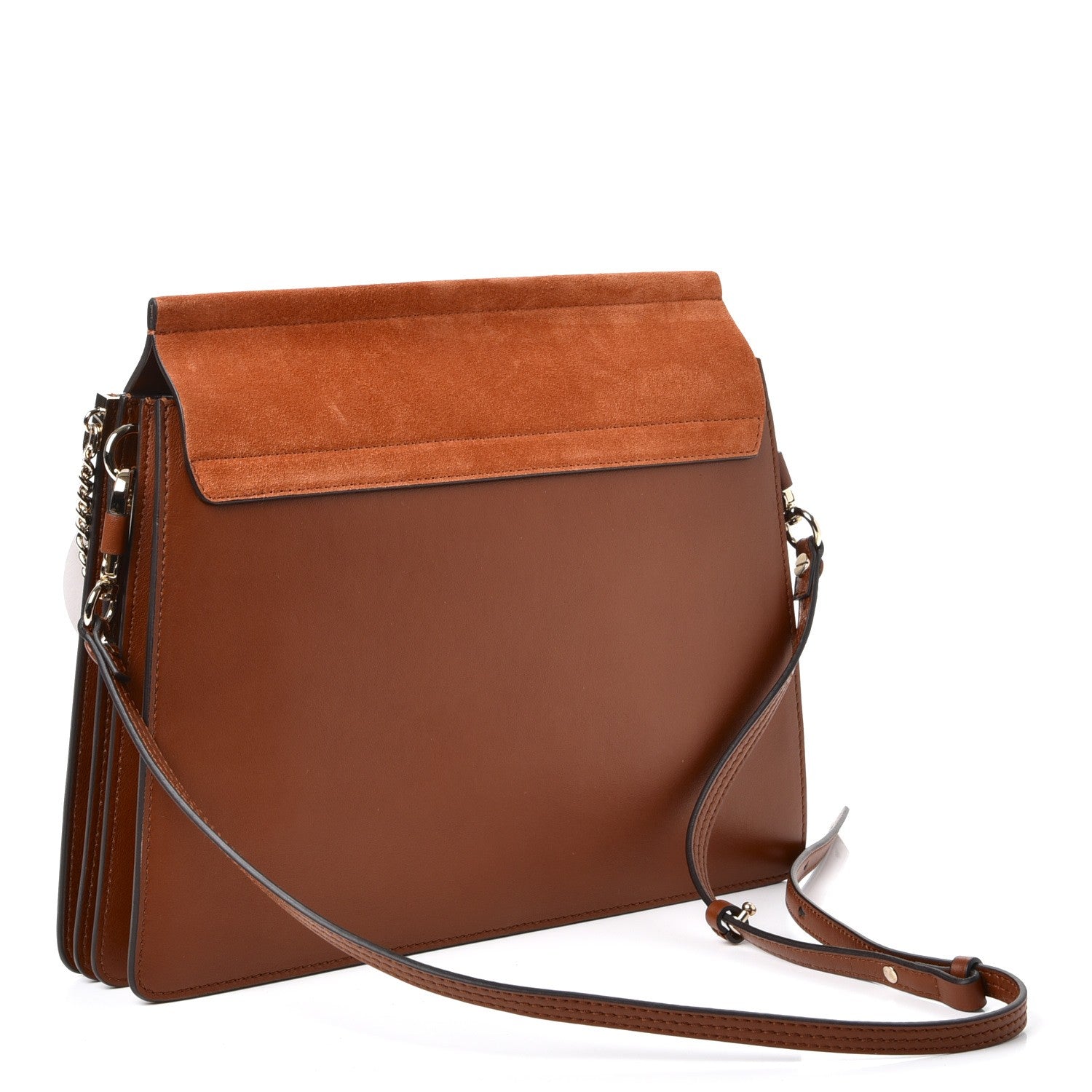 Chloe Suede Calfskin Medium Faye Shoulder Bag Tobacco 3 of 7