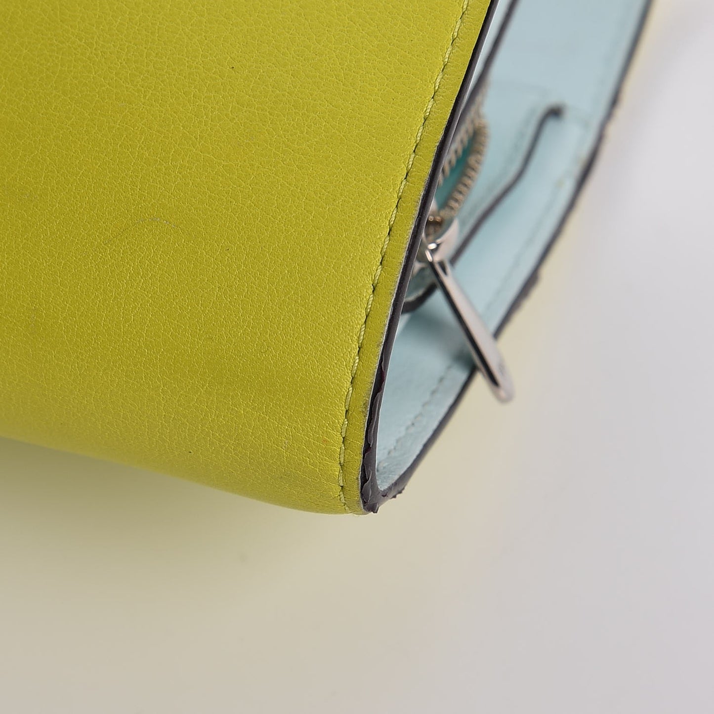 Smooth Calfskin Bi-Color Diorissimo Wallet Jaune Fluo