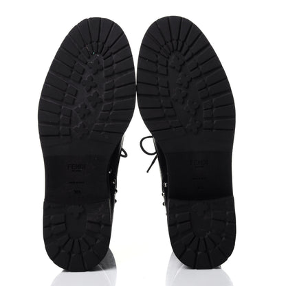 Fendi Calfskin Studded Bugs Combat Boots 36.5 Black 7 of 10