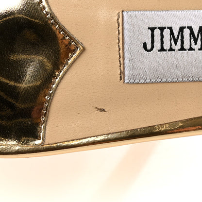 Jimmy Choo Satin Crystal Saeda 100 Pumps 39 Gold 11 of 13