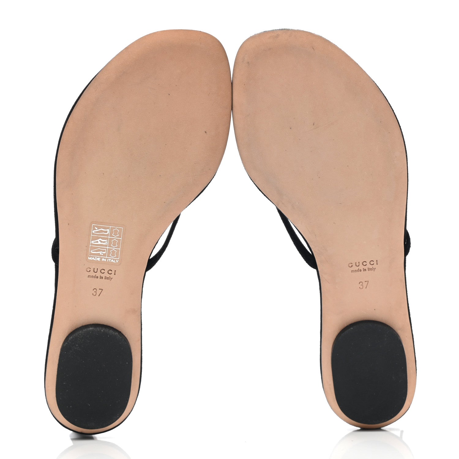 Gucci Suede Crystal GG Thong Sandals 37 Black 5 of 7
