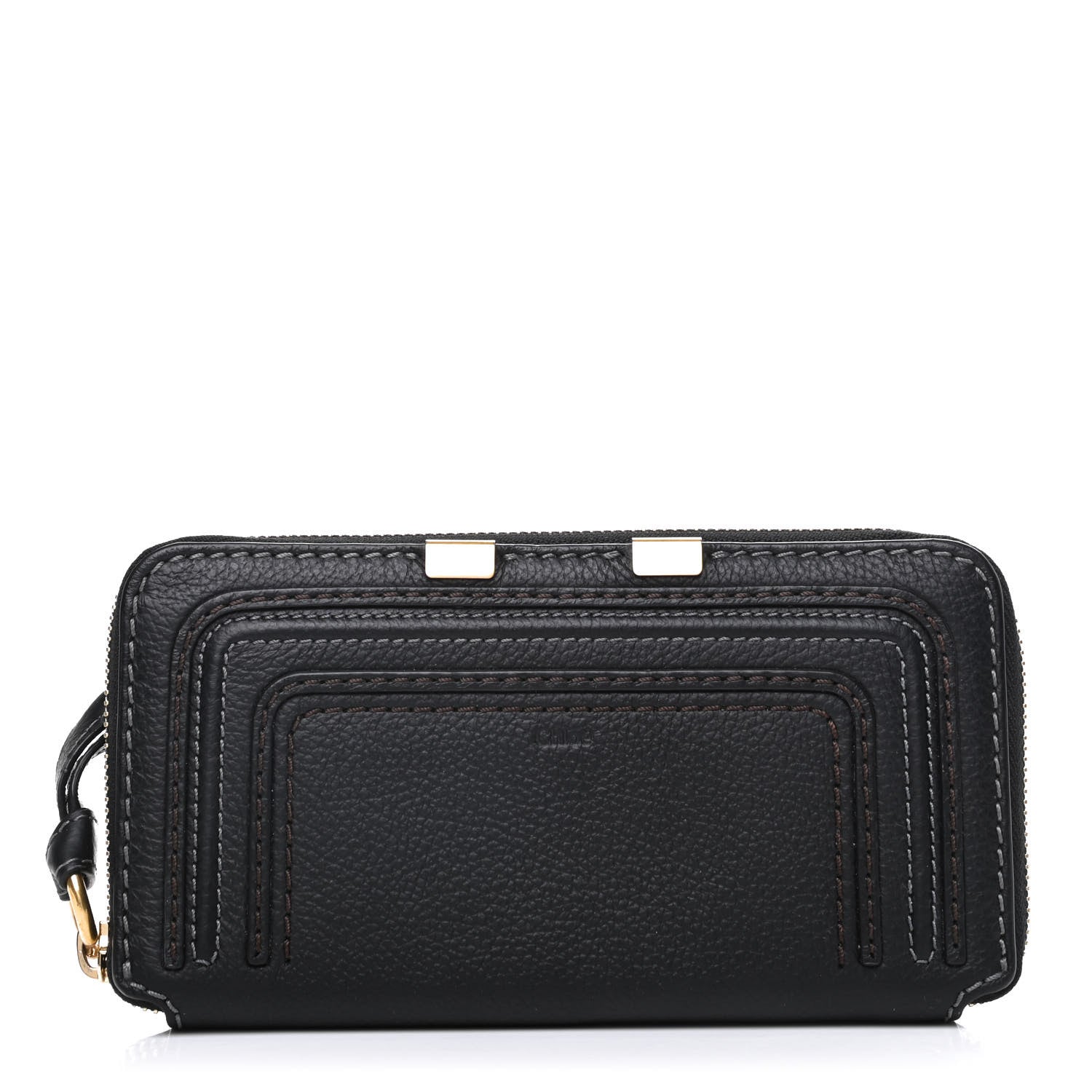 Chloe Grained Calfskin Marcie Long Zip Around Wallet Black 1 of 7