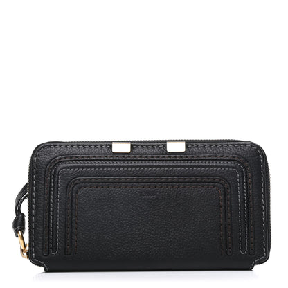 Chloe Grained Calfskin Marcie Long Zip Around Wallet Black 1 of 7
