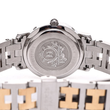 Hermes Stainless Steel 24mm Clipper Quartz Watch Gold 6 of 8