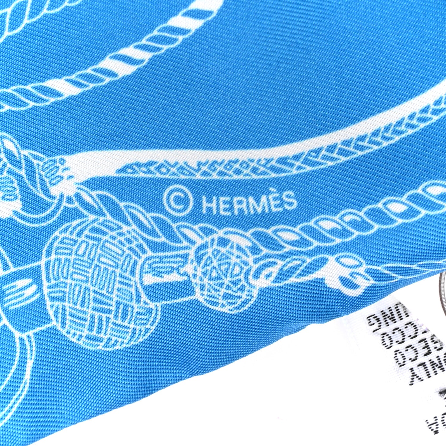 Hermes Silk Passementerie Maxi Twilly Cut Bleu Gitane White 2 of 3