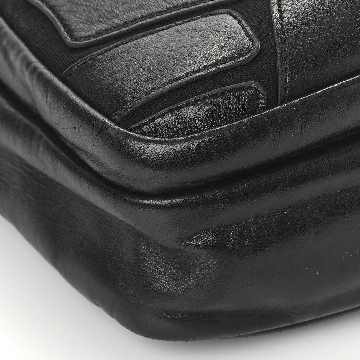 Chanel Lambskin Jersey Scales Zipper Shoulder Bag Black 9 of 10