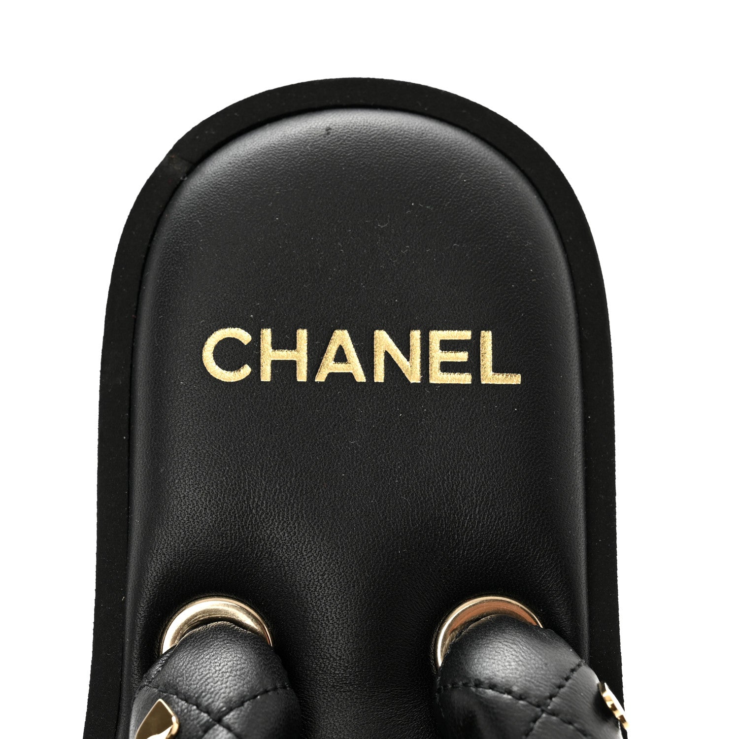 Chanel Lambskin Quilted Padded Charms Thong Sandals 40.5 Black 7 of 8