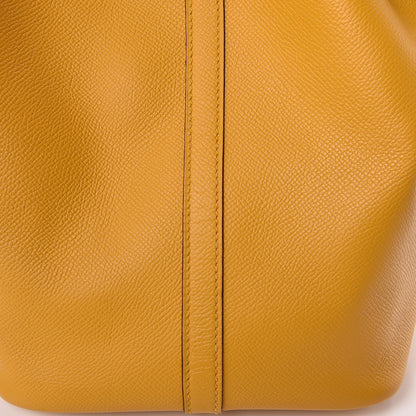 Hermes Epsom Tressage De Cuir Picotin Lock 22 MM Jaune Ambre Brique White 10 of 10