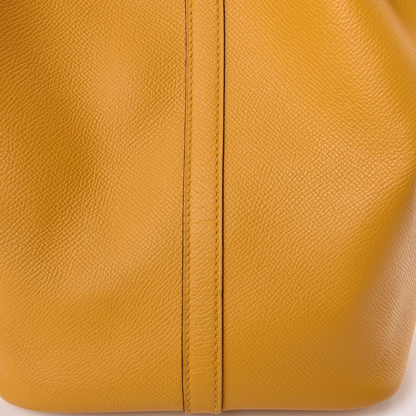 Epsom Tressage De Cuir Picotin Lock 22 MM Jaune Ambre Brique White