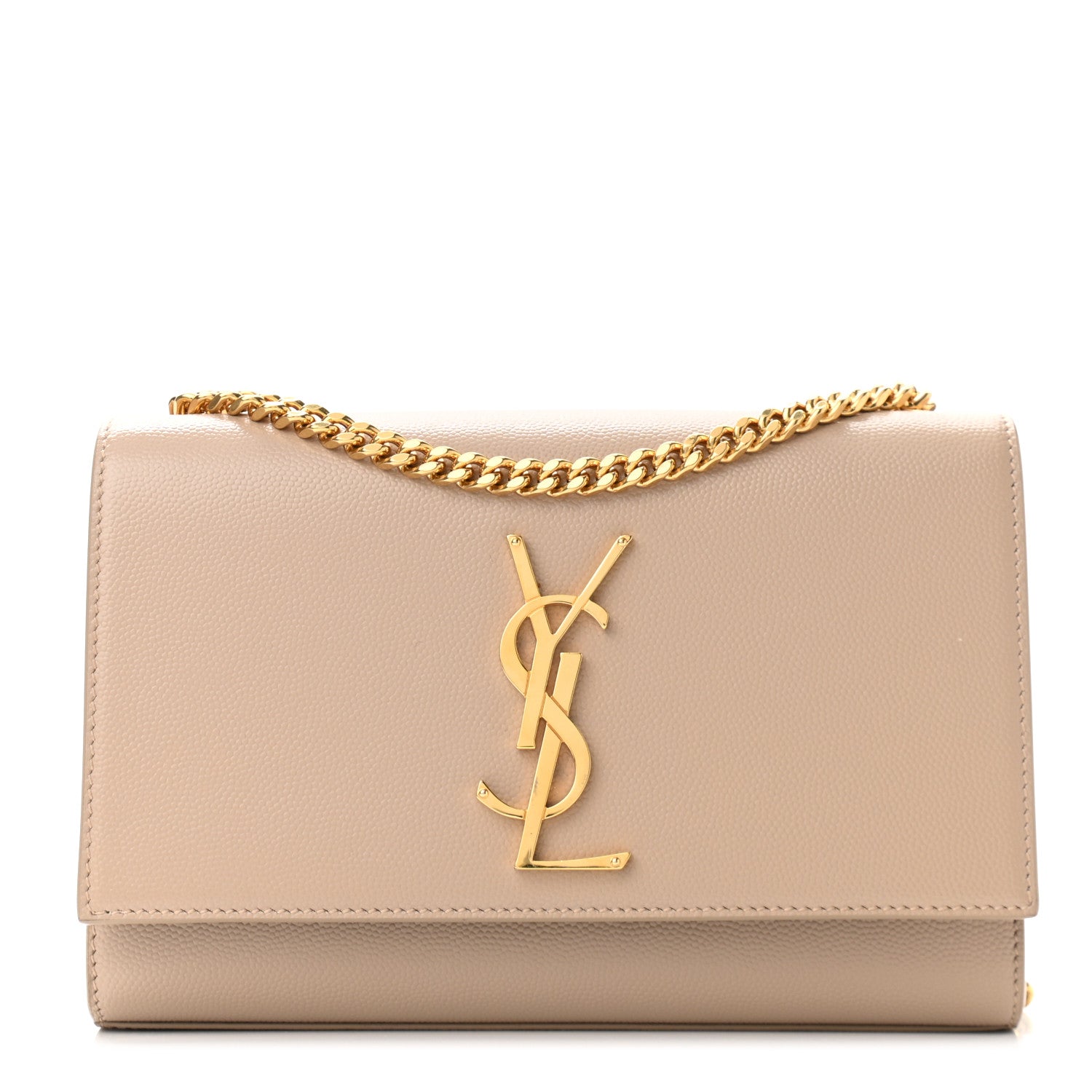 Saint Laurent Grain De Poudre Small Monogram Kate Satchel Nude Powder 1 of 9