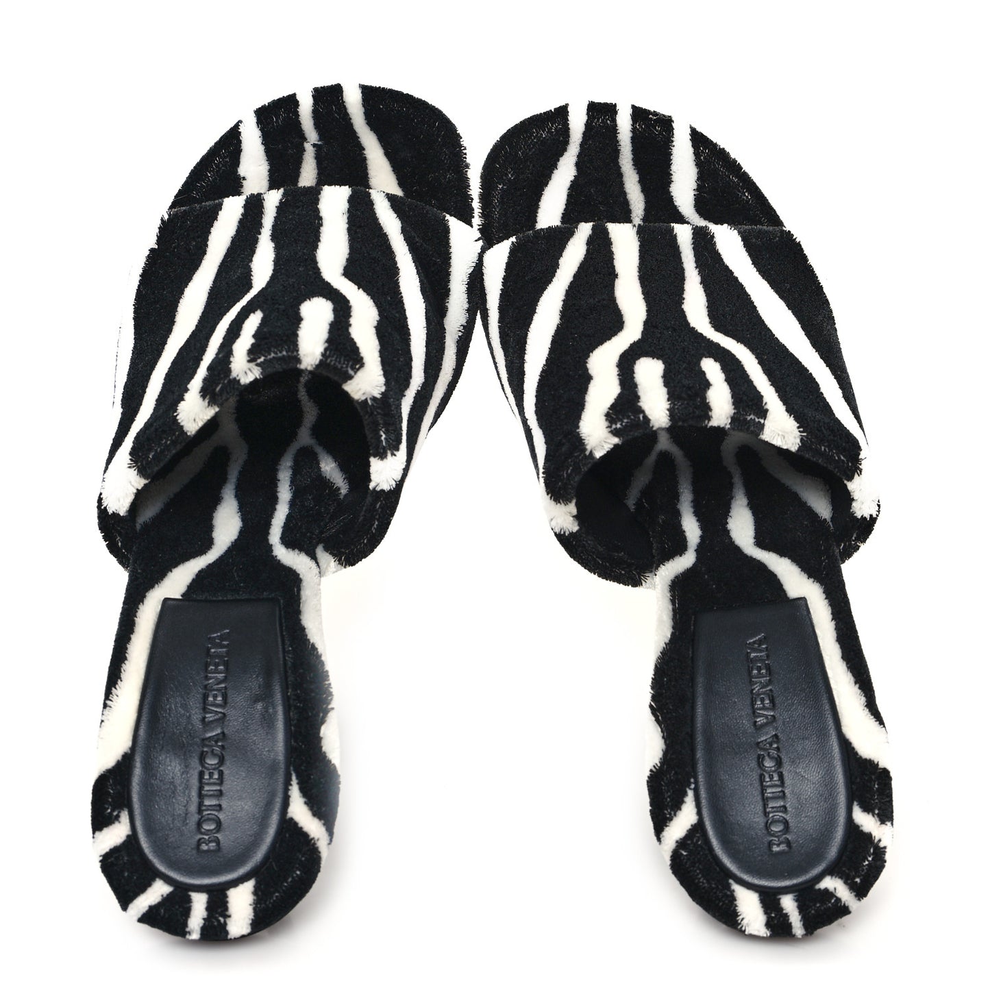 Microfiber Stretch Pose Mule Sandals 37 White Zebra