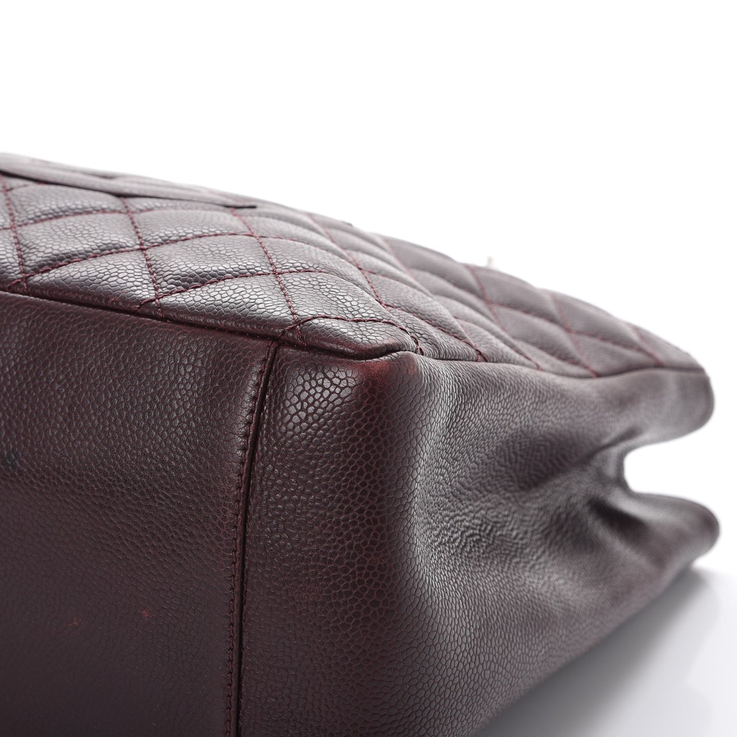 Caviar Quilted Grand Shopping Tote GST Dark Burgundy