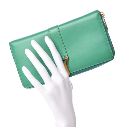 Saint Laurent Calfskin Classic Y Ligne Zip Around Wallet Macho Menthe 2 of 13