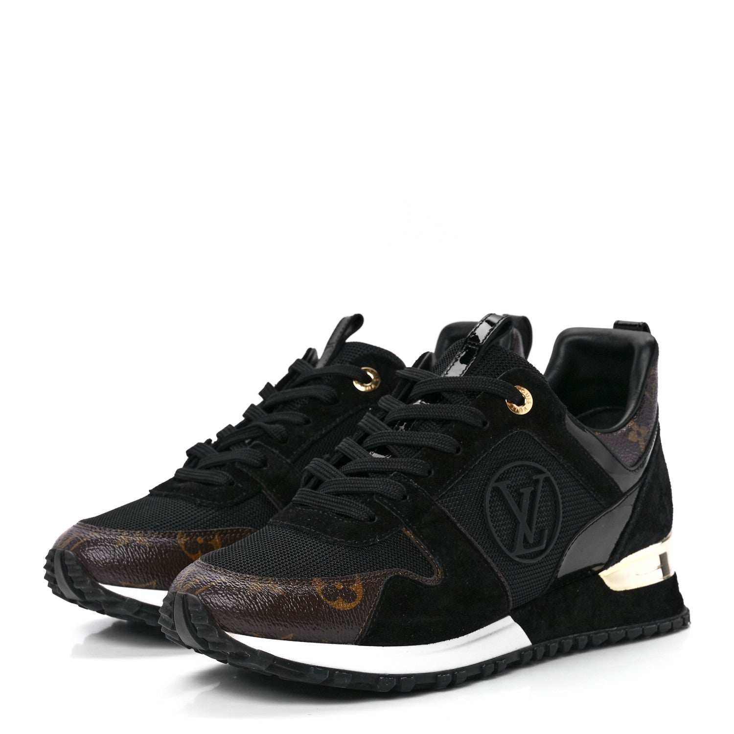 Louis Vuitton Suede Monogram Run Away Sneakers 40 Black 3 of 8