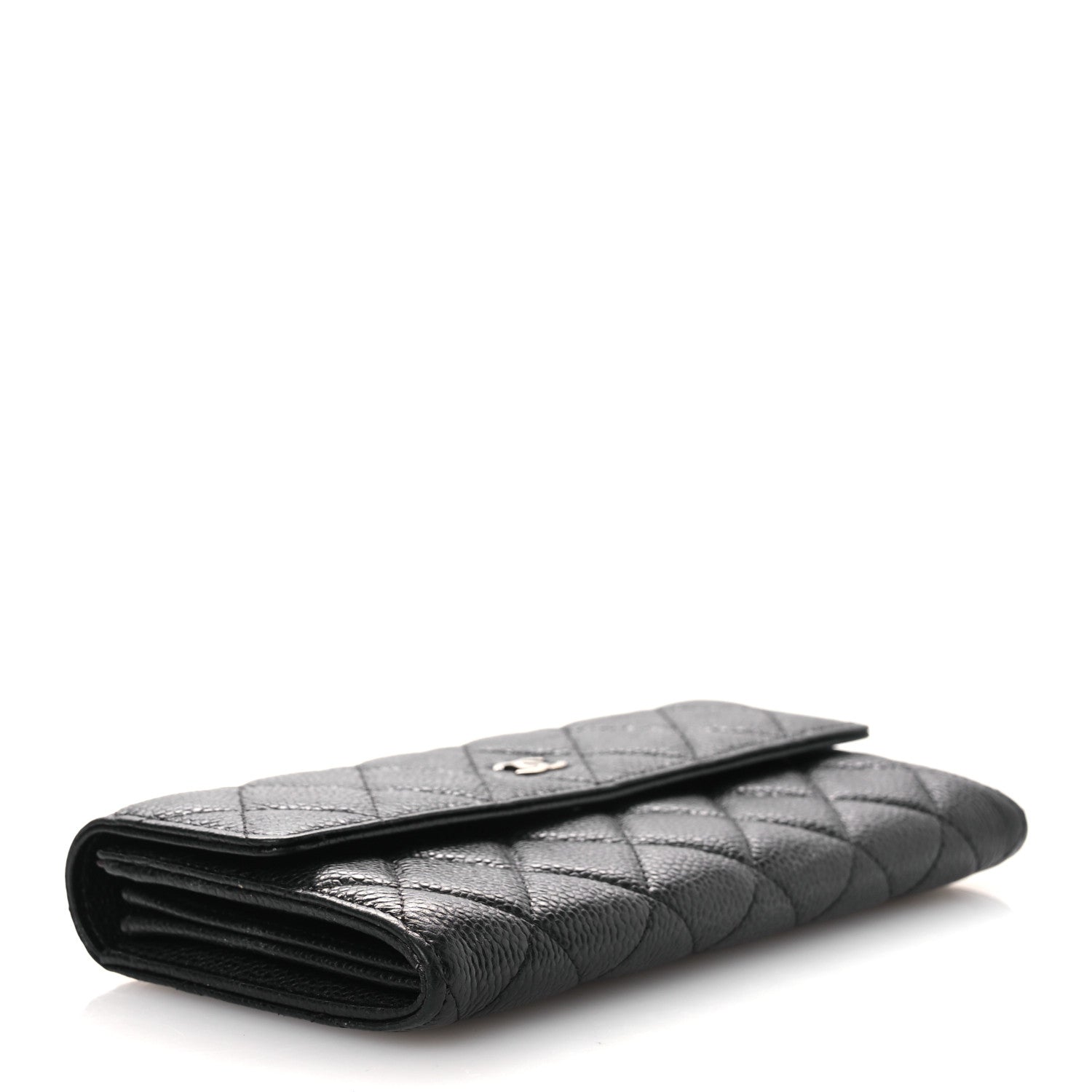 Chanel Caviar Quilted Large Gusset Flap Wallet Black 4 of 10
