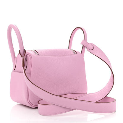 Hermes Taurillon Clemence Mini Lindy 20 Mauve Sylvestre 3 of 11