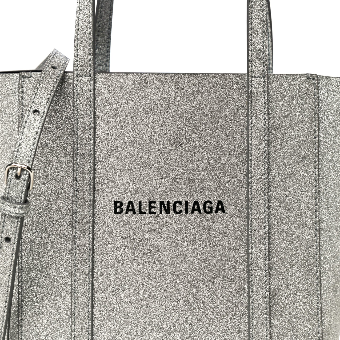 Glitter Calfskin XXS Everyday Tote Silver