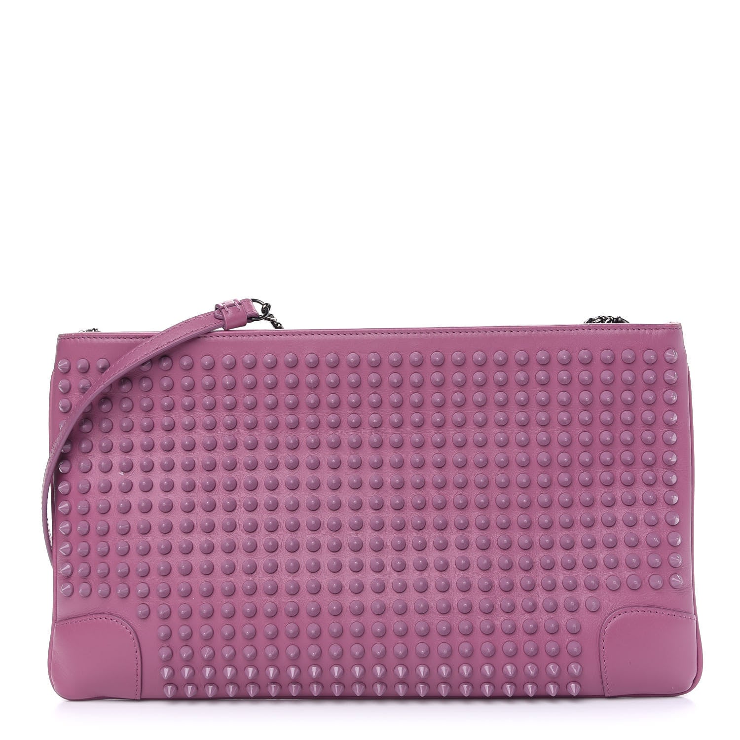 Christian Louboutin Calfskin Studded Loubiposh Clutch Rosette 1 of 8