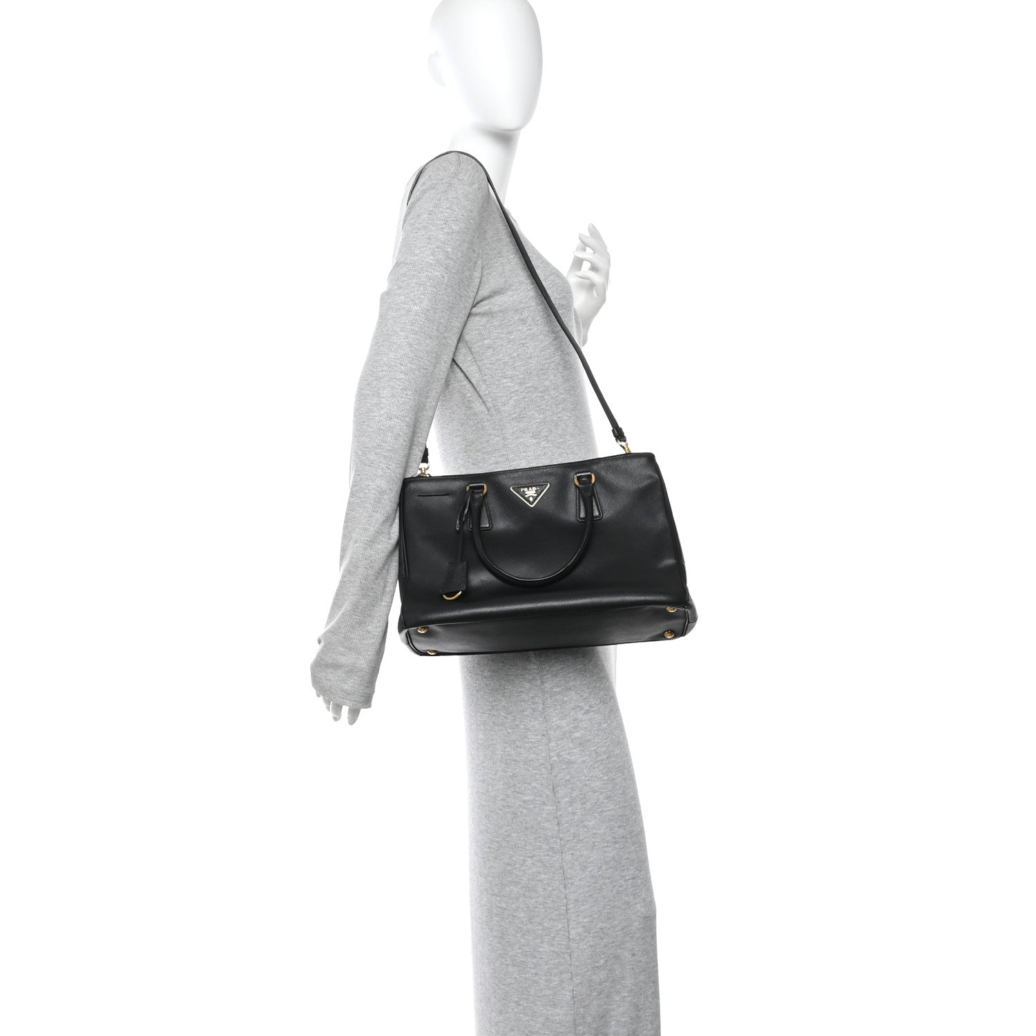 Prada Saffiano Medium Galleria Double Zip Tote Black 2 of 11