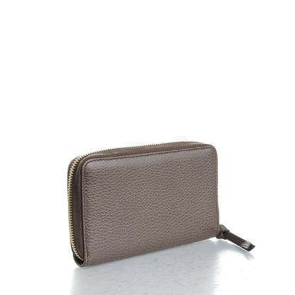 Gucci Dollar Calfskin Bi-Color Medium Swing Zip Around Wallet Grey Field Soft Pink 3 of 7