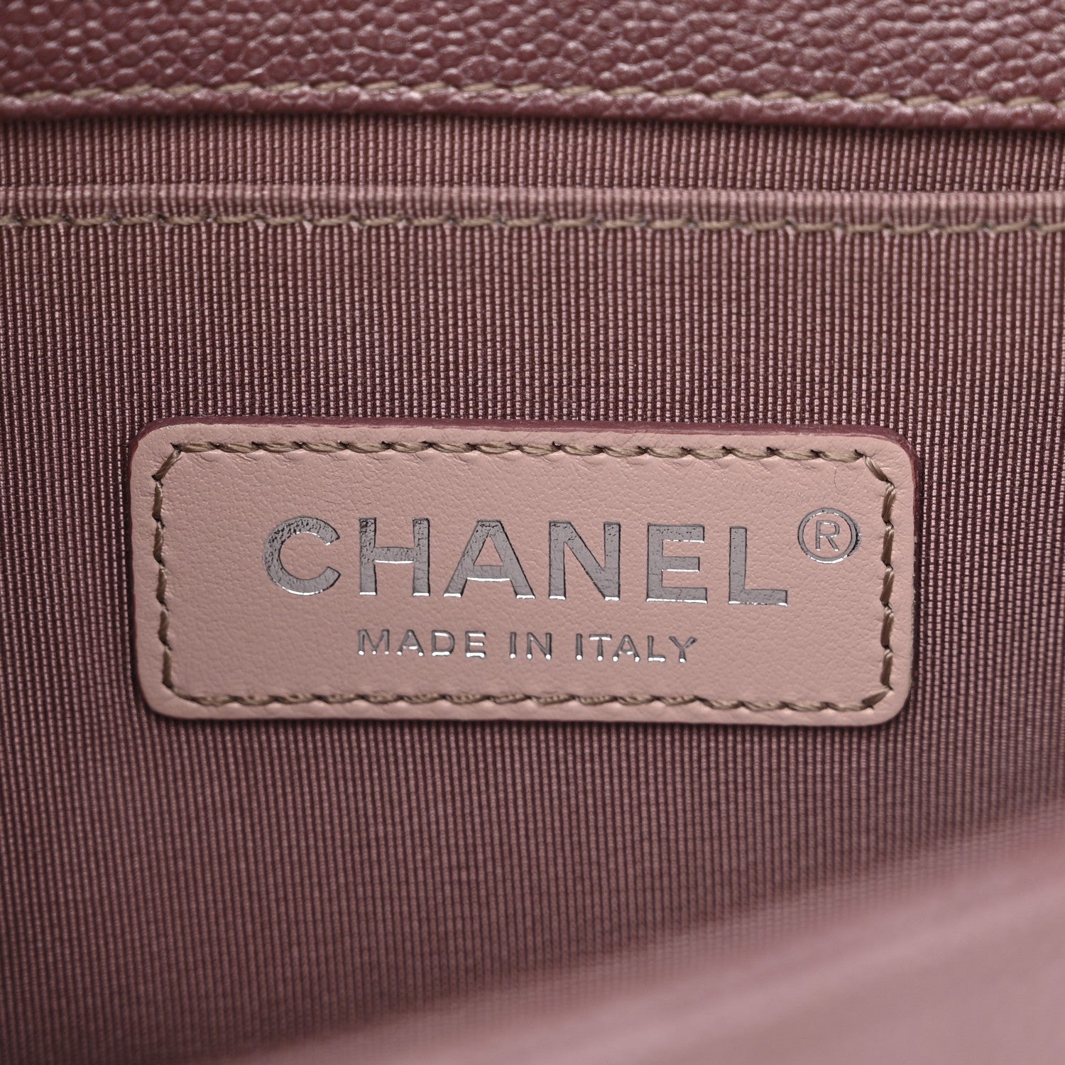 Chanel Metallic Caviar Chevron Quilted Small Boy Flap Dark Pink 6 of 10
