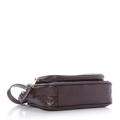 Burberry Calfskin Embossed Monogram Camera Chain Bag Dark Burgundy 4 of 9