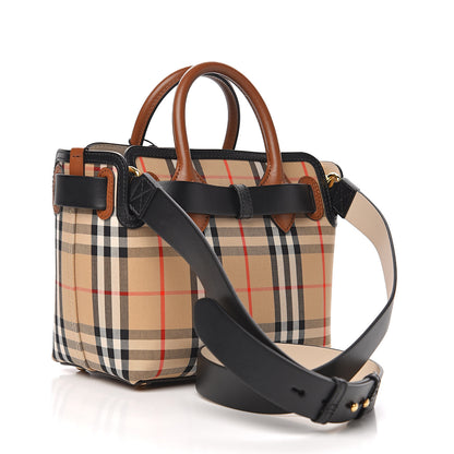 Burberry Calfskin Vintage Check Triple Stud Mini Belt Bag Archive Beige 2 of 9