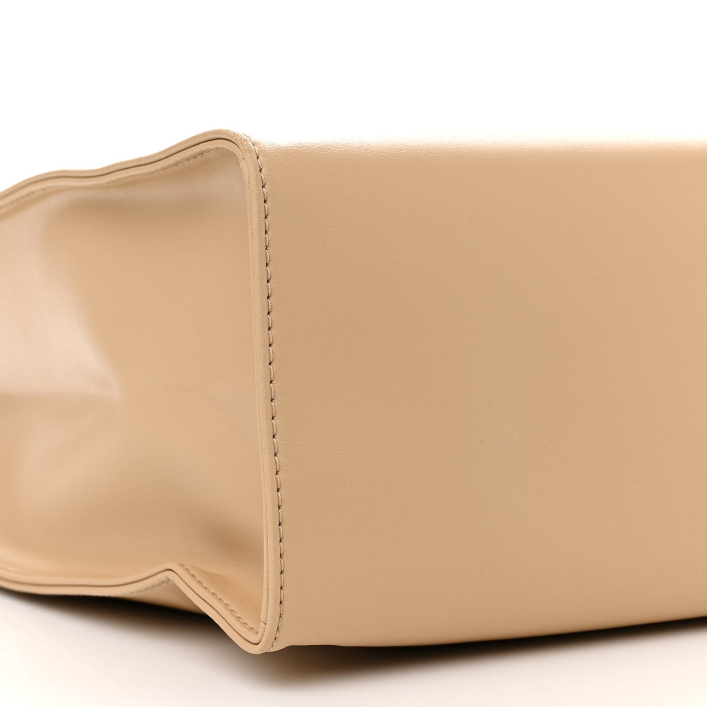 Vegan Leather Medium Shopping Bag Cream