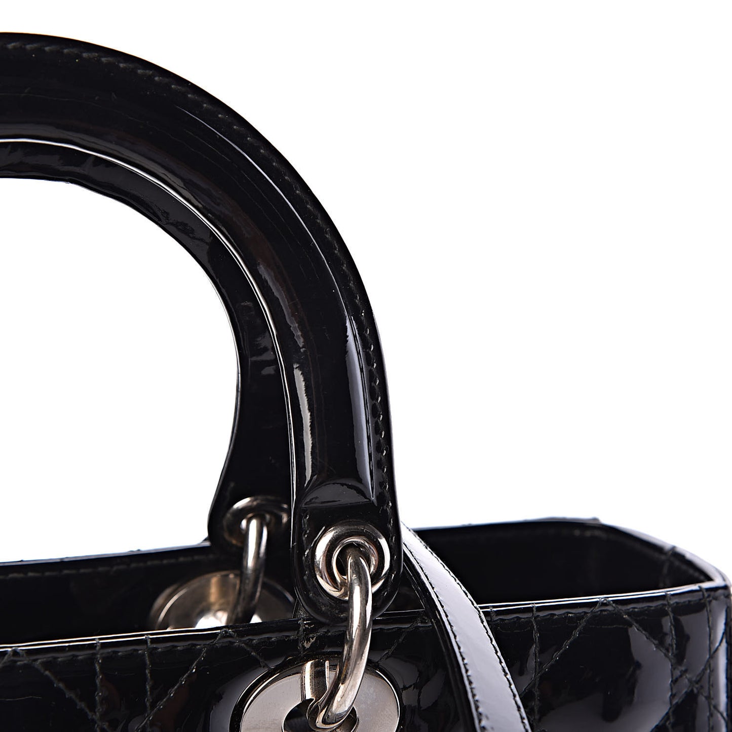 Patent Cannage Large Lady Dior Black
