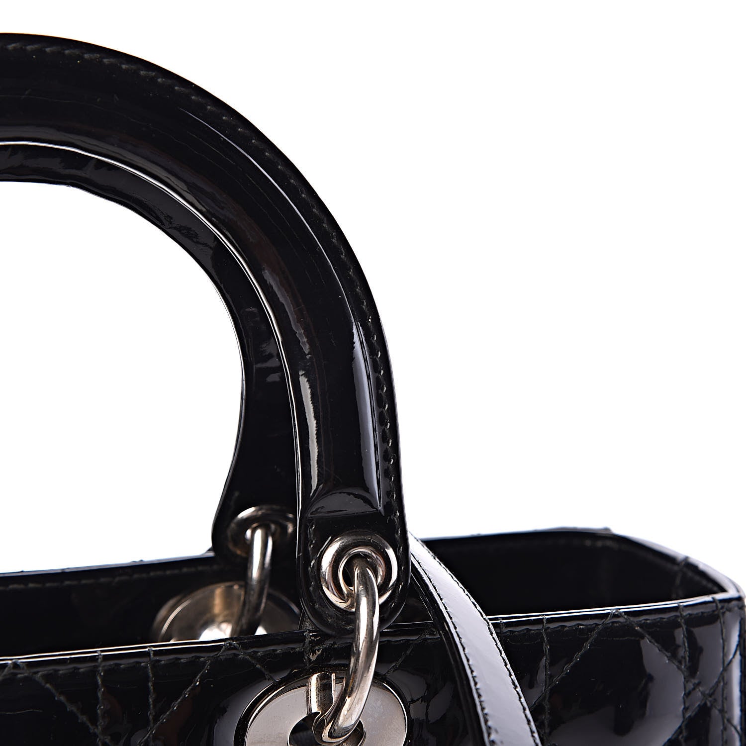 Christian Dior Patent Cannage Large Lady Dior Black 17 of 19