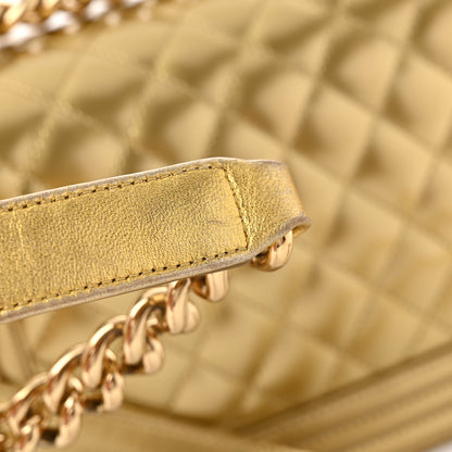Chanel Metallic Patent Calfskin Quilted Medium Boy Flap Gold 15 of 15