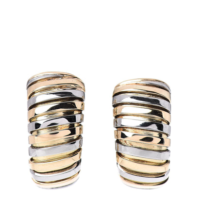 Bulgari 18K Yellow Gold Stainless Steel Tubogas Earrings 1 of 4
