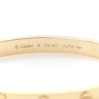 Cartier 18K Yellow Gold LOVE Bracelet 16 5 of 6
