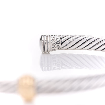 David Yurman Sterling Silver 14K Yellow Gold 5mm Cable Classics Two Station Bracelet 5 of 5