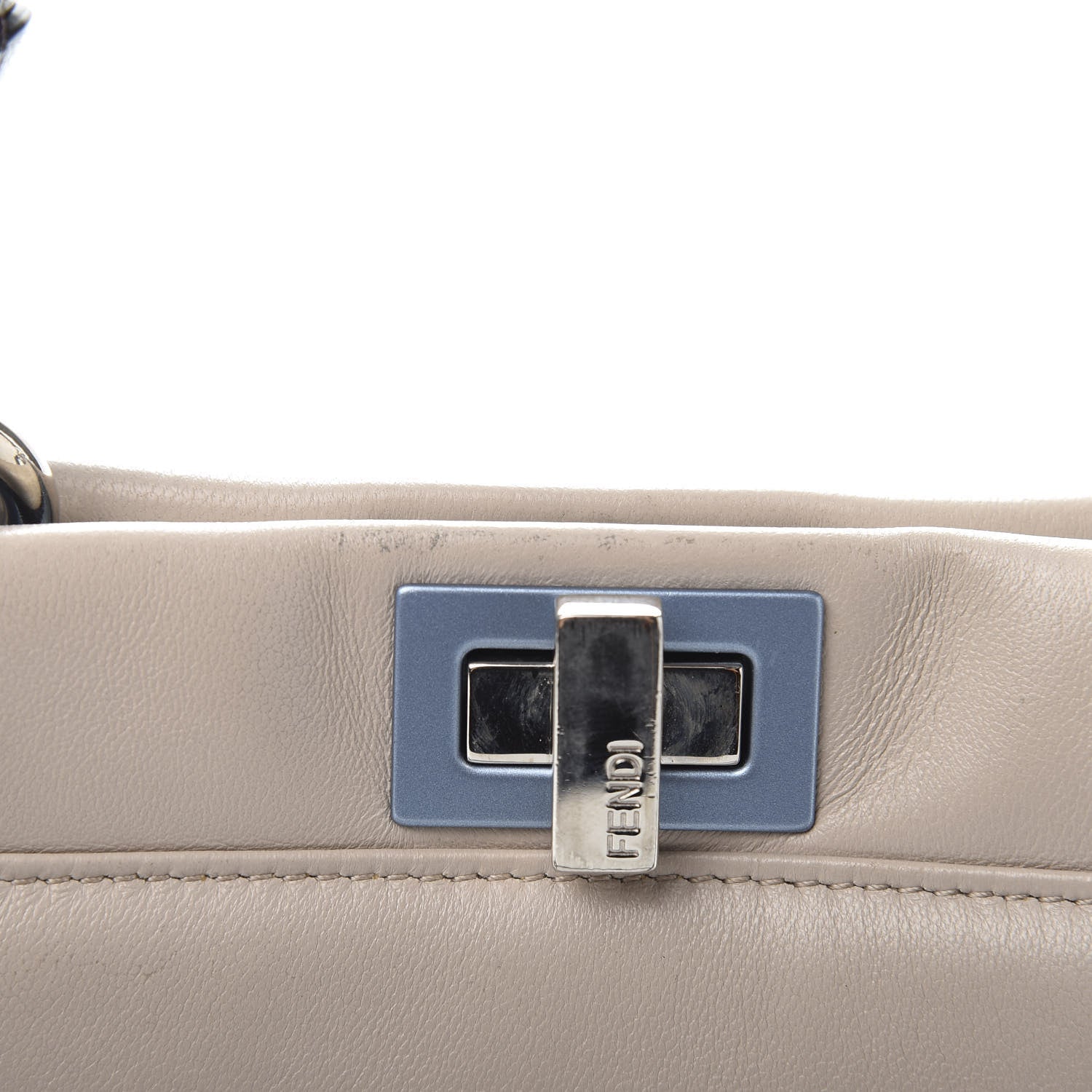 Fendi Nappa Colorblock Mini Peekaboo Iconic Satchel Grigio Polvere Carbone Bloody Mary 10 of 12