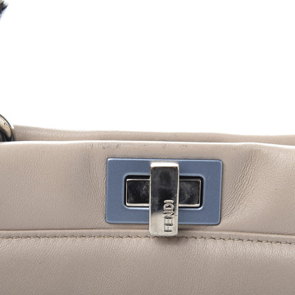 Fendi Nappa Colorblock Mini Peekaboo Iconic Satchel Grigio Polvere Carbone Bloody Mary 10 of 12