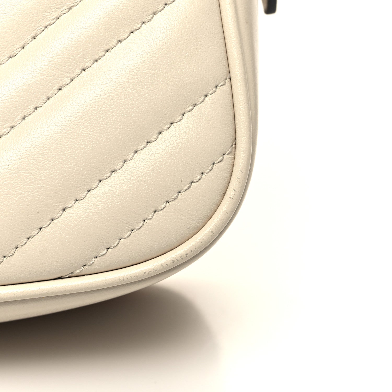 Gucci Calfskin Matelasse Small GG Marmont Chain Shoulder Bag White 12 of 14