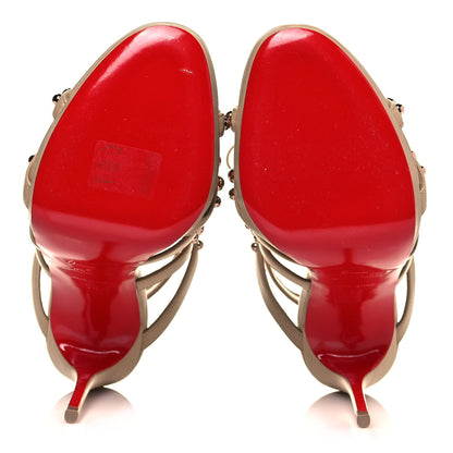 Christian Louboutin Kid Amazoubille 120 Studded Gladiator Sandals 38 Nude Rose Gold 5 of 12