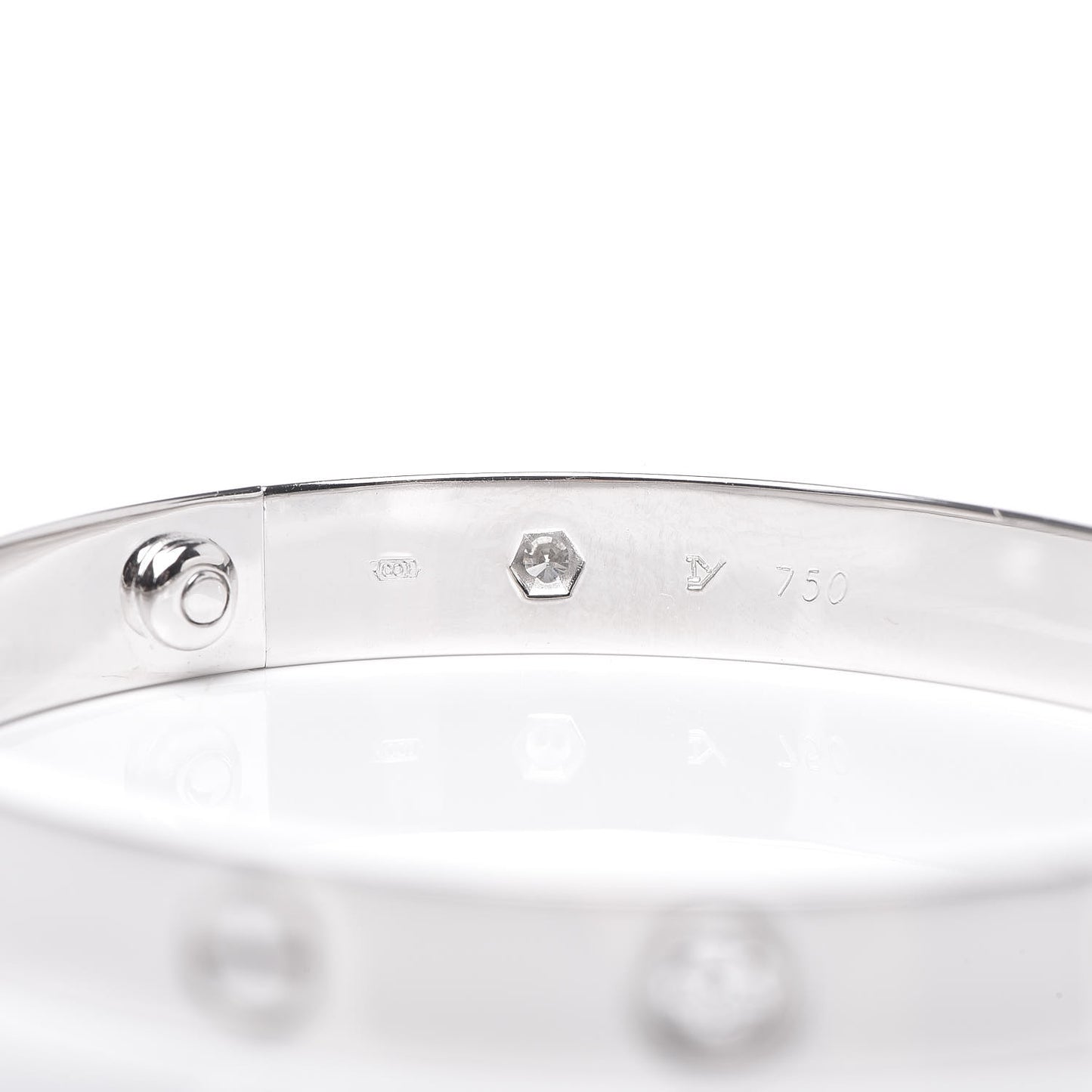 18K White Gold 6 Diamond LOVE Bracelet 16