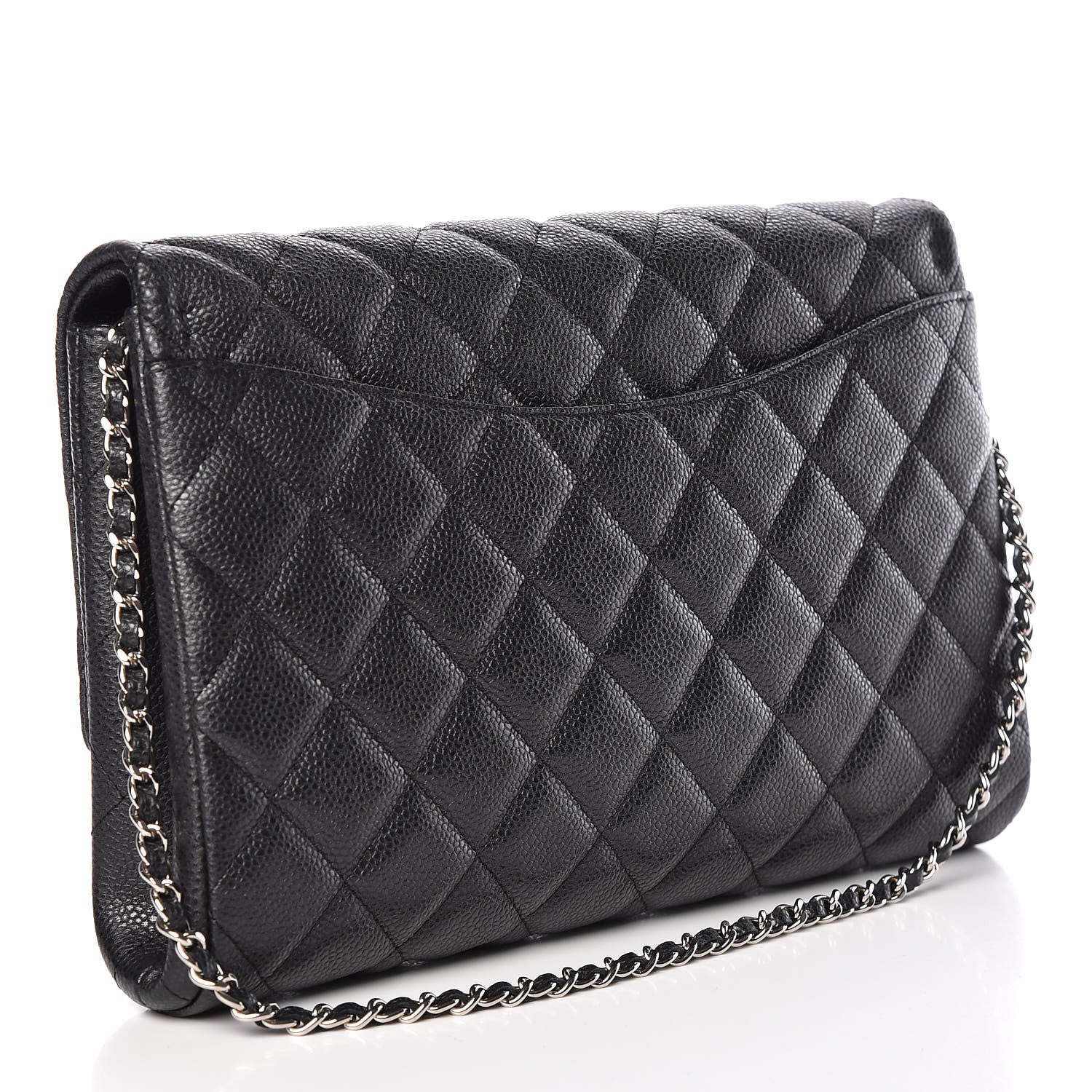 Chanel Caviar Quilted Clutch With Chain Flap Dark Grey 3 of 9