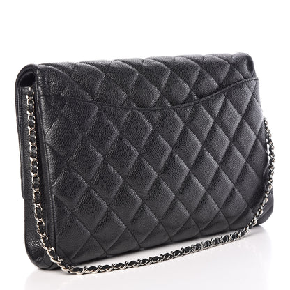 Chanel Caviar Quilted Clutch With Chain Flap Dark Grey 3 of 9