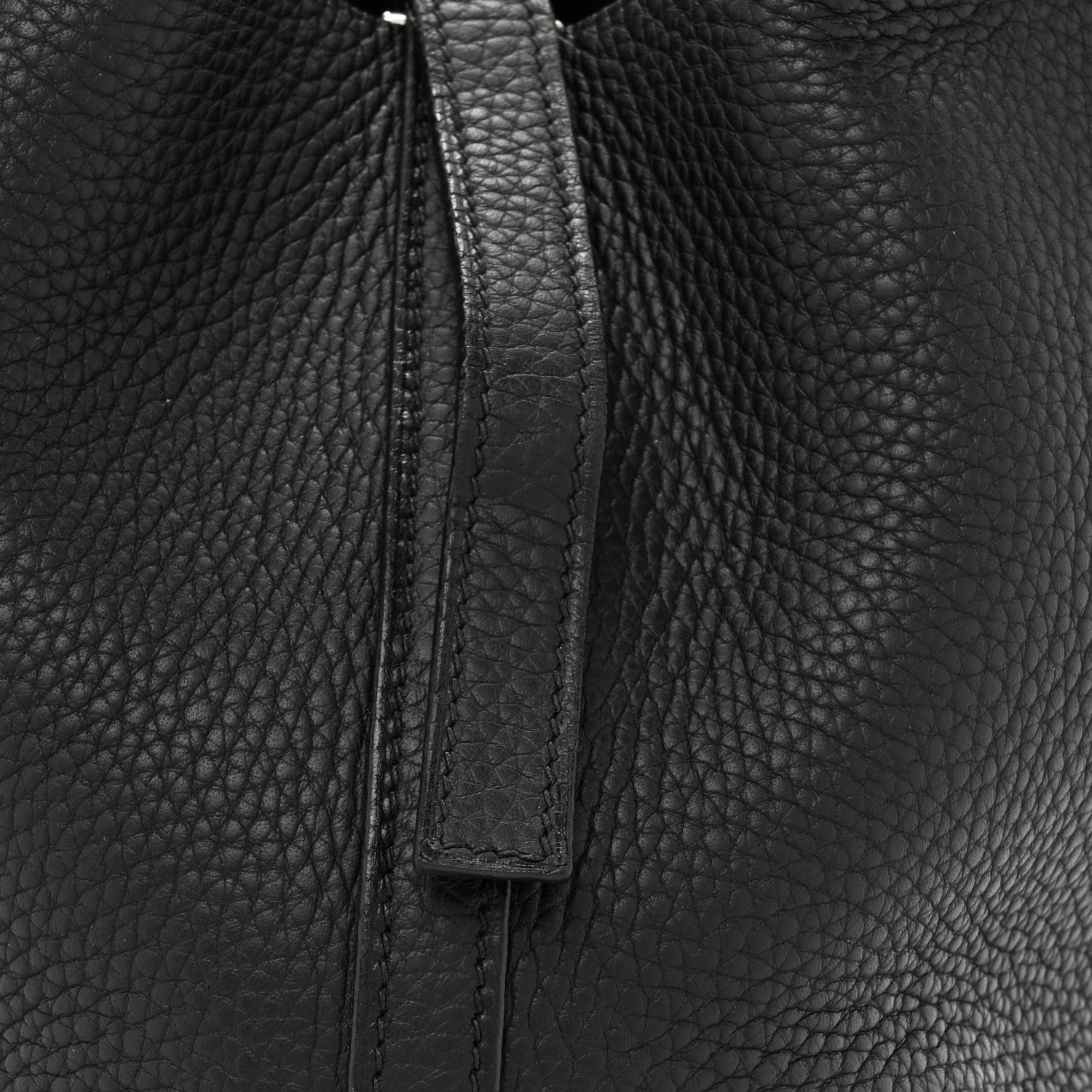 Hermes Taurillon Clemence Epsom Eclat Picotin 18 PM Black White 7 of 9
